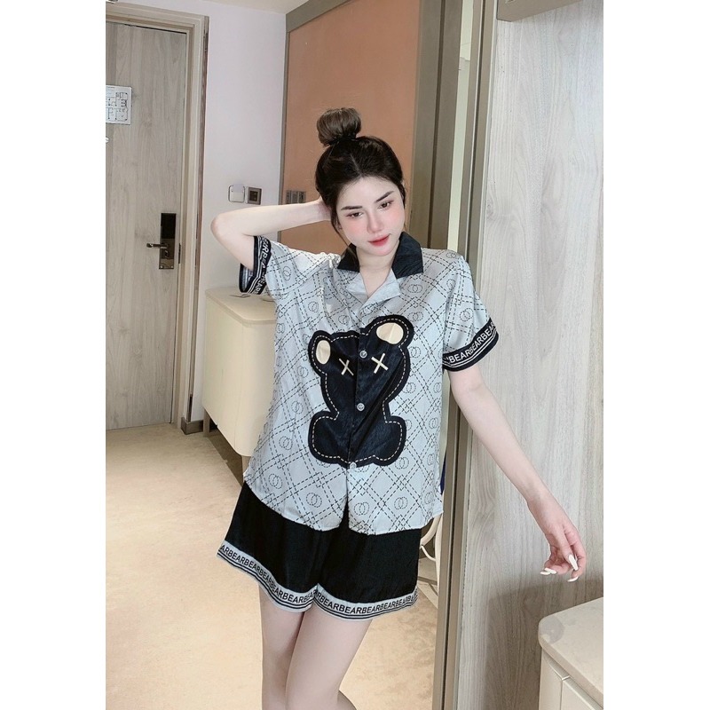 Bộ gấu Bear Lụa xước Ánh kím sang trọng