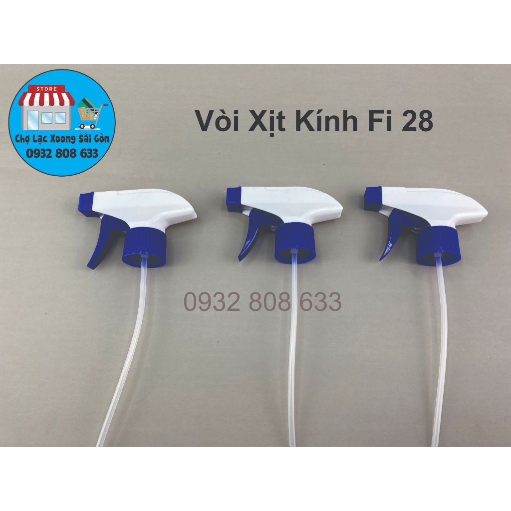 Chai nhựa shushi 330ml vòi xịt kính fi 28