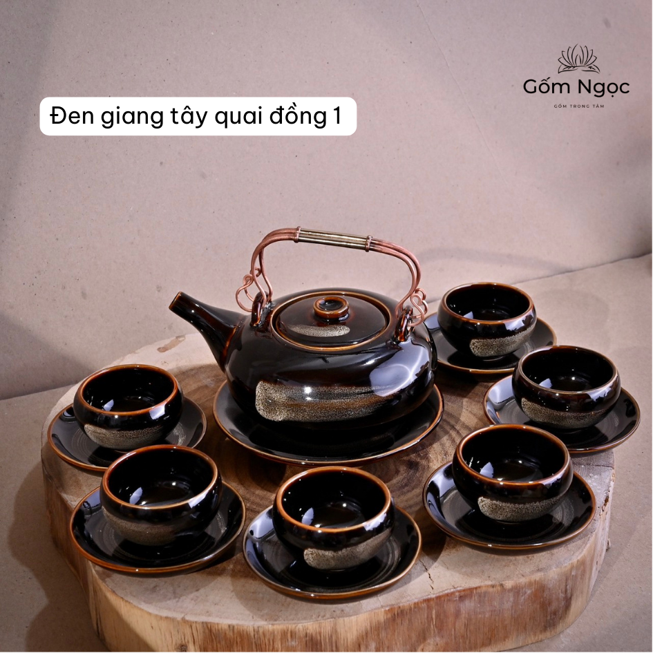 Ấm chén hãm trà pha chè dung tích 350ml, 600ml gốm sứ Bát Tràng