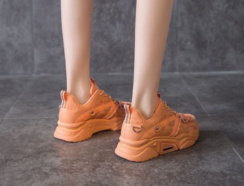 Giày thể thao nữ sneaker đế cao cá tính GN10 - cam