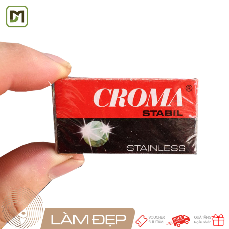 Hộp 10 lưỡi dao lam CROMA Premium siêu sắc bén chính hãng