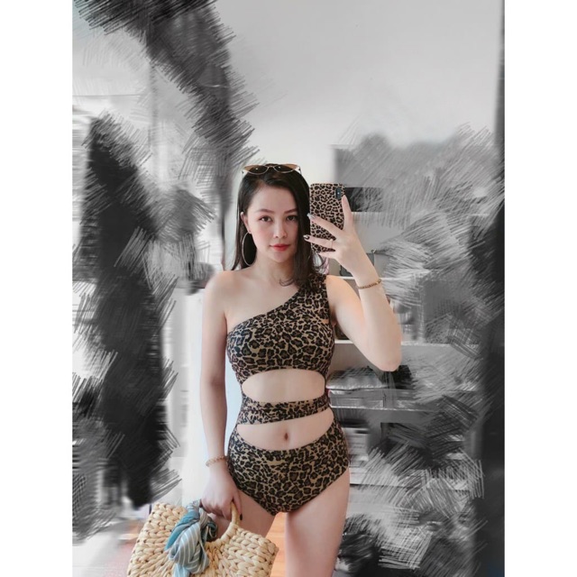 [HCM]Bikini 1 mảnh da beo lệch vai