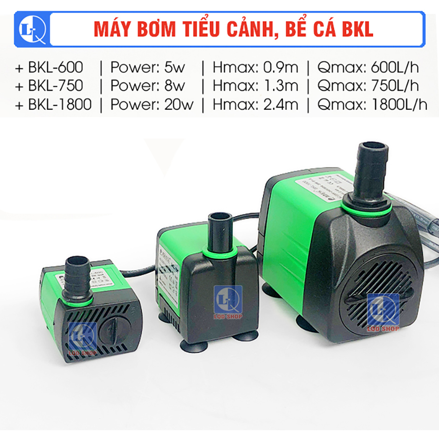 Máy bơm tiểu cảnh, bể cá BKL | siêu khỏe - siêu êm | Máy bơm chìm