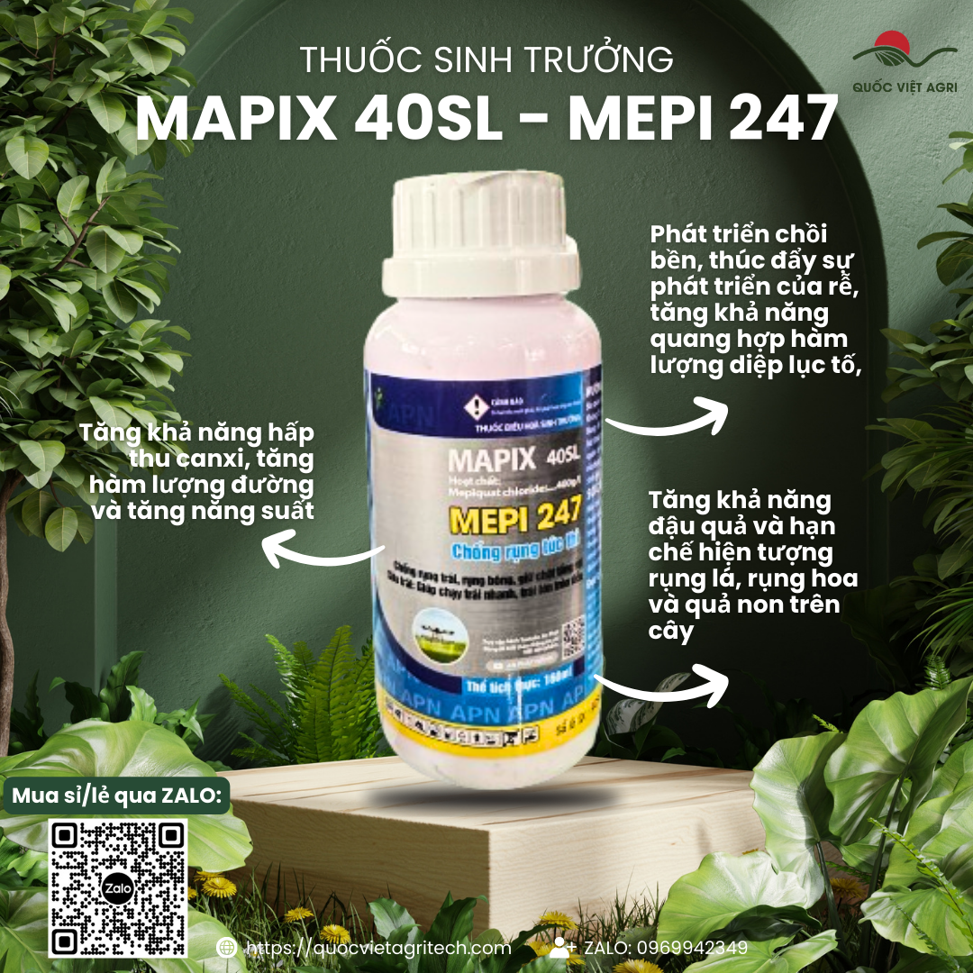 Thuốc sinh trưởng - mapix 40sl - mepi 247 chống rụng tức thì - 160ml