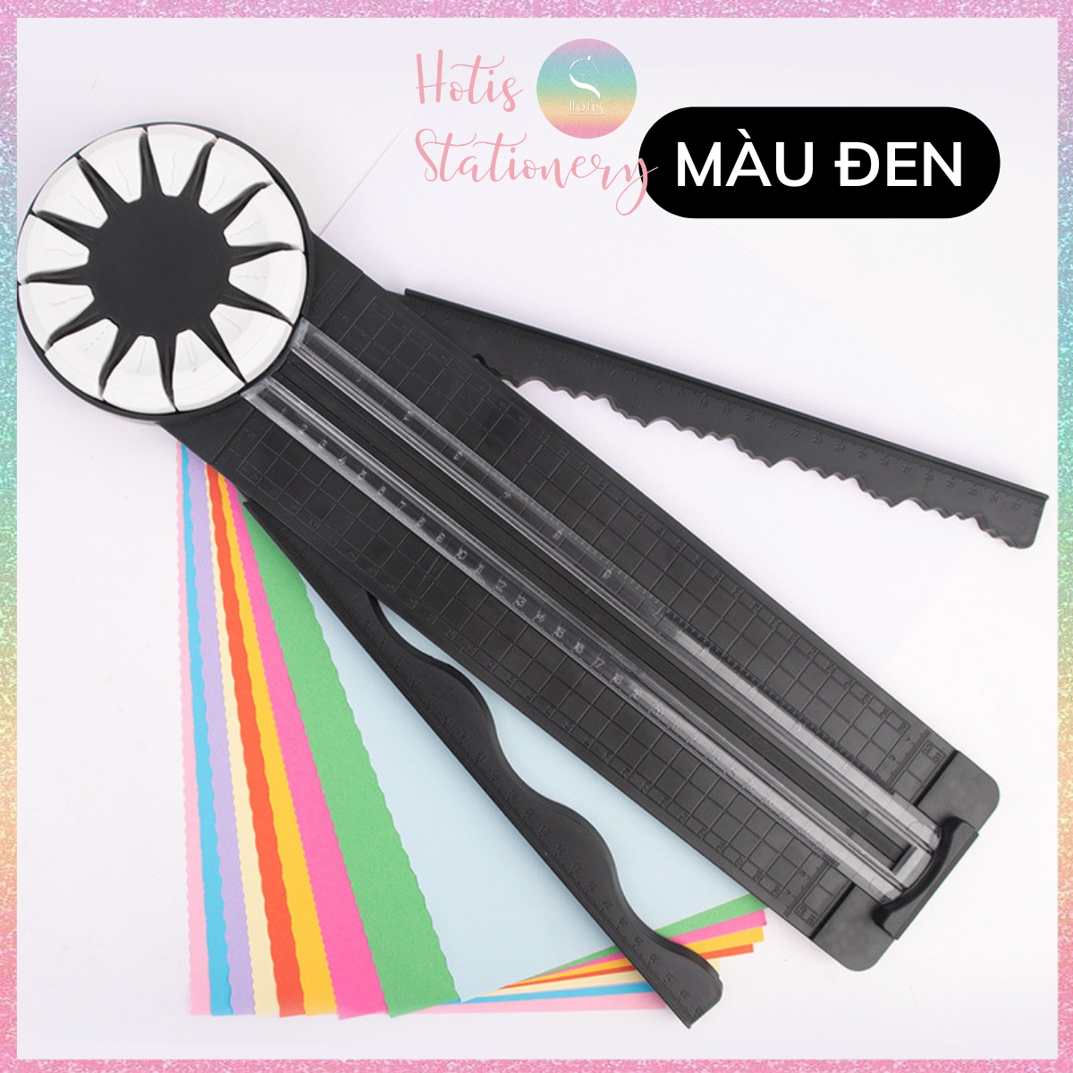 Bàn cắt giấy A4 12 dao Jef Trimmer cắt nét thẳng, đứt, răng cưa handmade DIY