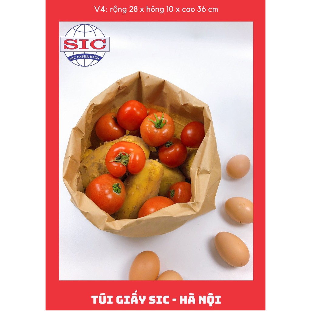 [SET 100 CHIẾC] TÚI GIẤY KRAFT V4: 28x10x36 CÓ QUAI