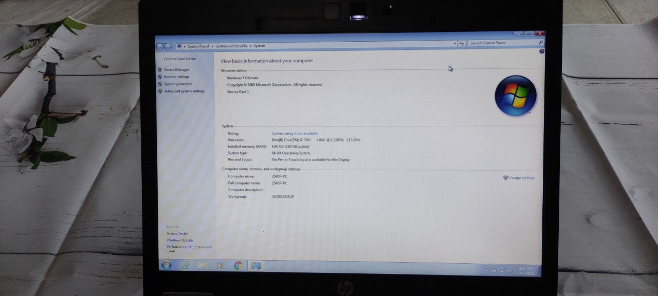 LAPTOP H.P Eli.te.book 2540P hàng xách tay