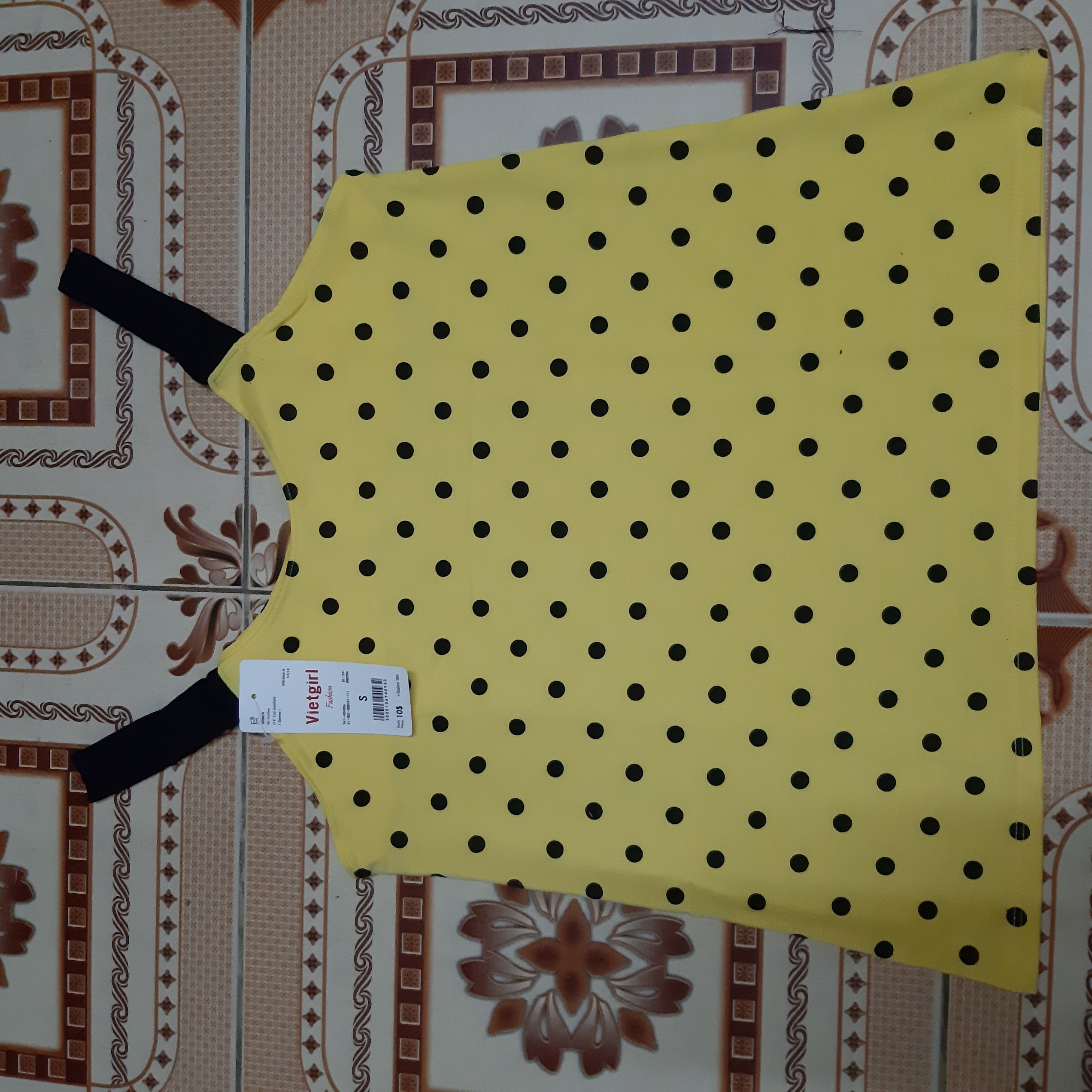 Set đồ bộ thun, quần lửng áo 2 dây chấm bi siêu mát cho nữ