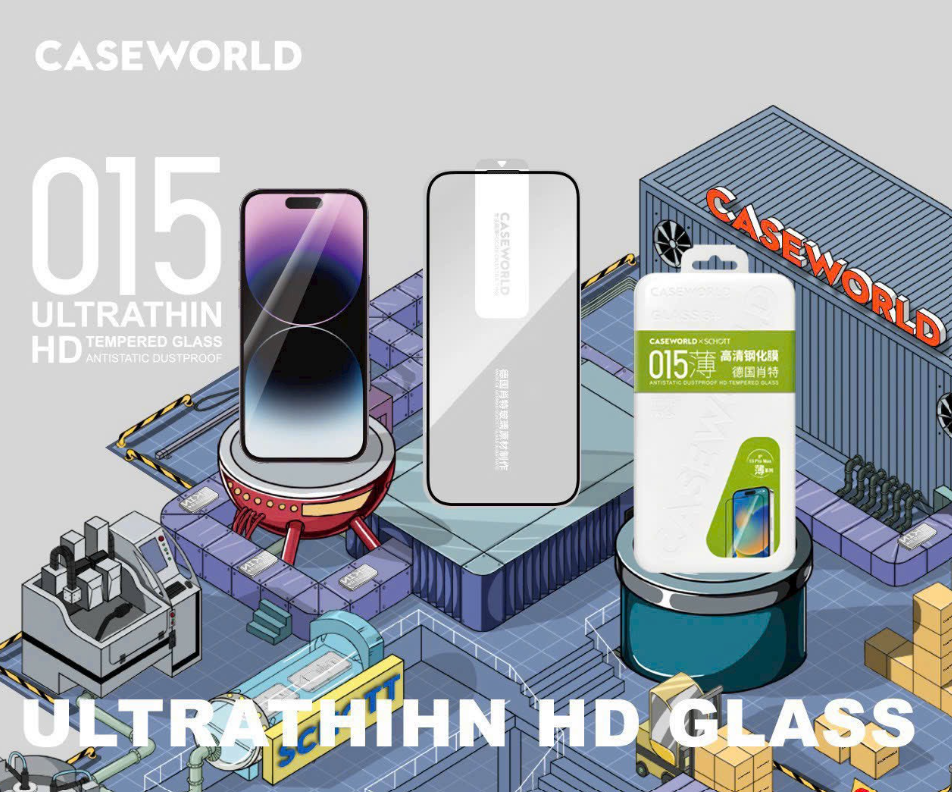 Kính cường lực caseworld siêu mỏng 0,15mm full màn cho iphone 15 pro max/ 15 plus/ 15 pro/ 14 pro max cảm ứng siêu nhậy