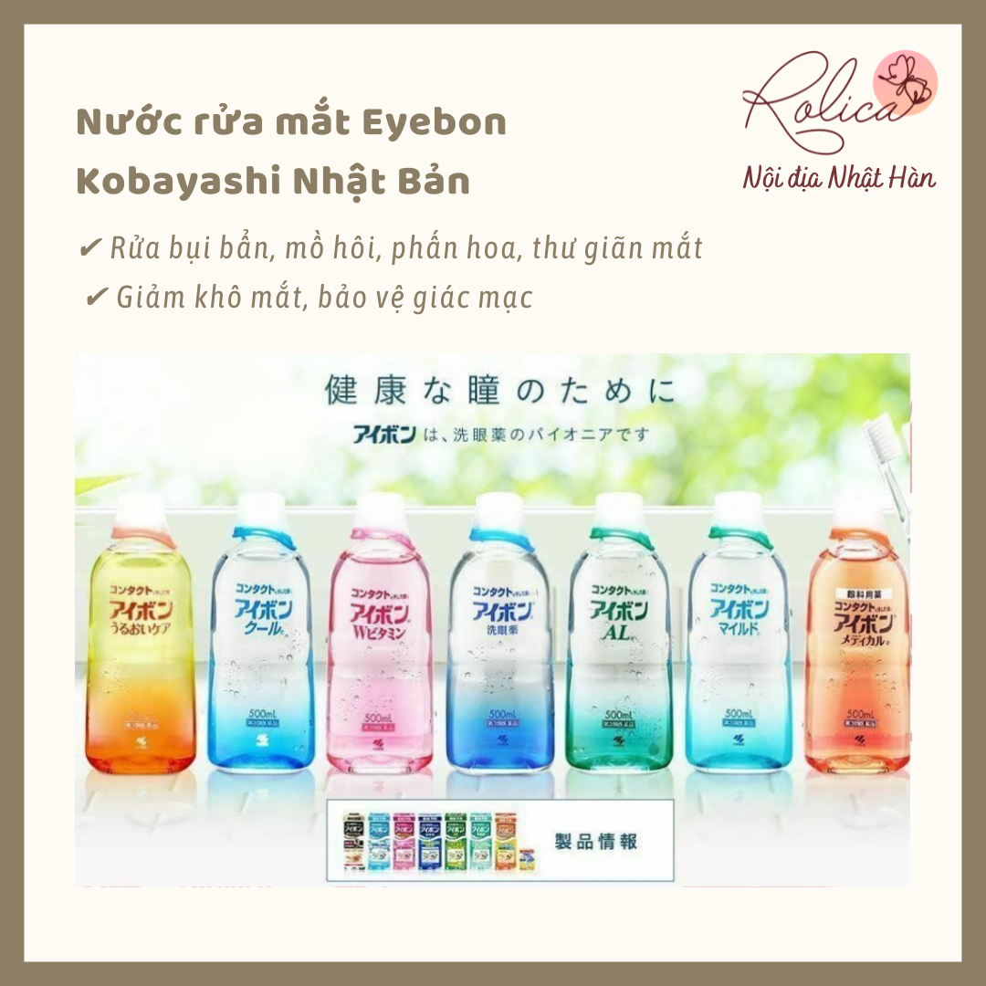 Nước rửa mắt Eyebon Kobayashi - 500ML- Nhật Bản