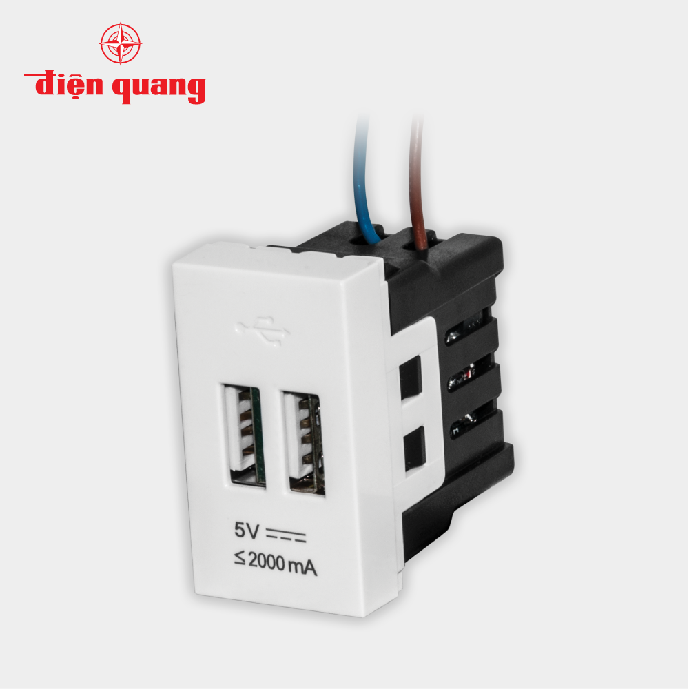Ổ cắm USB âm tường DQHome ĐQ IW1 2UO W (màu trắng)