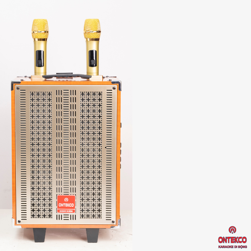 Loa Karaoke Xách Tay Ontekco 8002 kèm 2 micro Công suất mở rộng lên đến 300w - không dây chuyên nghiệp - Bảo hành 12 tháng
