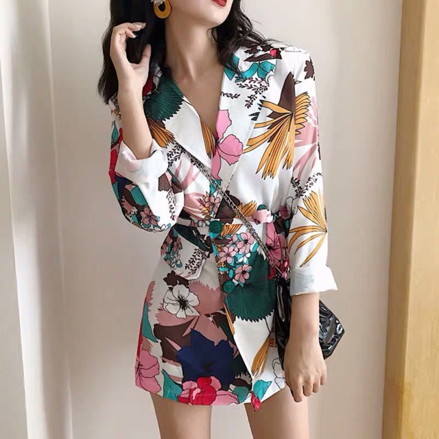 (Order) Áo khoác vest dáng váy mặc đc 2 kiểu