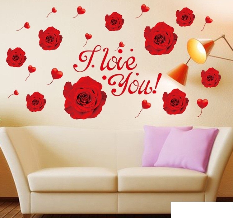 [HCM]DECAL DÁN TƯỜNG HOA HỒNG NHUNG ILU