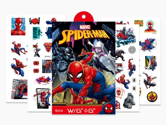 combo 4 tấm hình xăm tatoo dán hoạt hình bé trai và gái