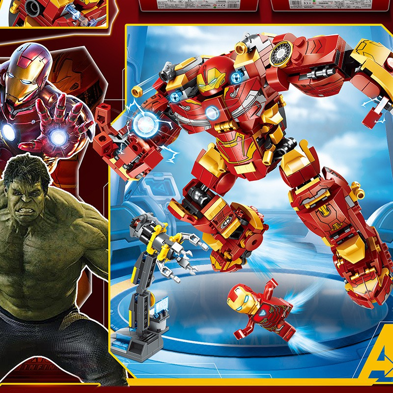 Đồ chơi lắp ráp mô hình Ironman, Hulk Buster dành cho trẻ nhỏ