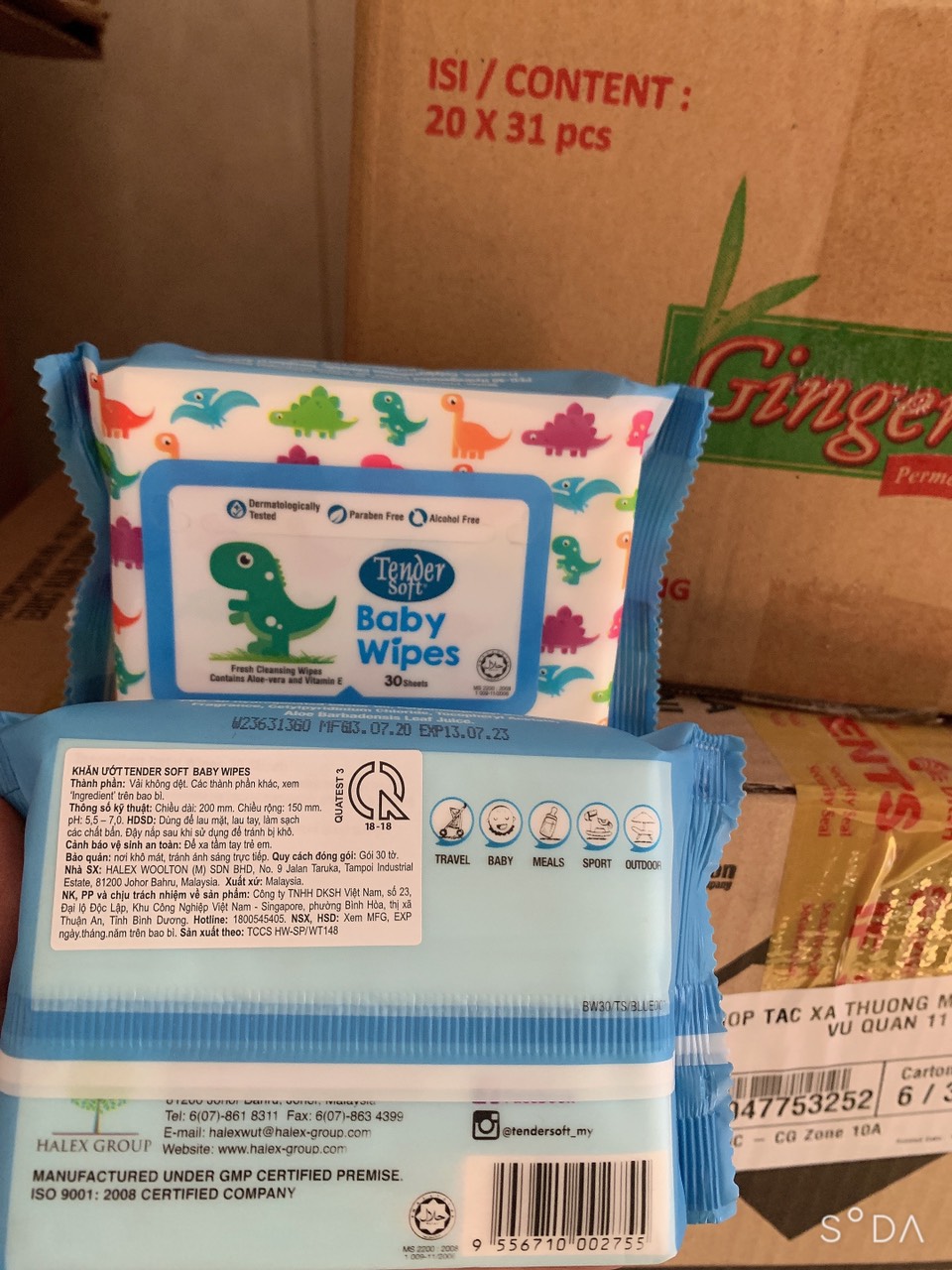 Combo 3 Gói Khăn Ướt Xanh 30 Tờ Tender Soft