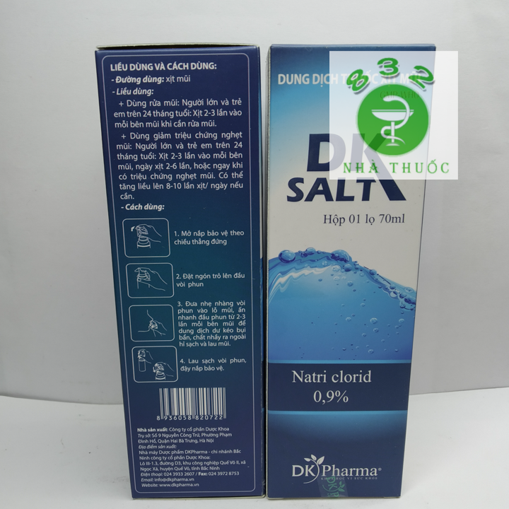 DUNG DỊCH VỆ SINH MŨI DK SALT người lớn 70ml