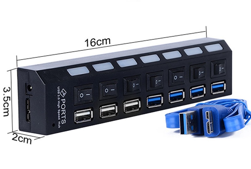 Hub USB 7 port - 3.0 có công tắc