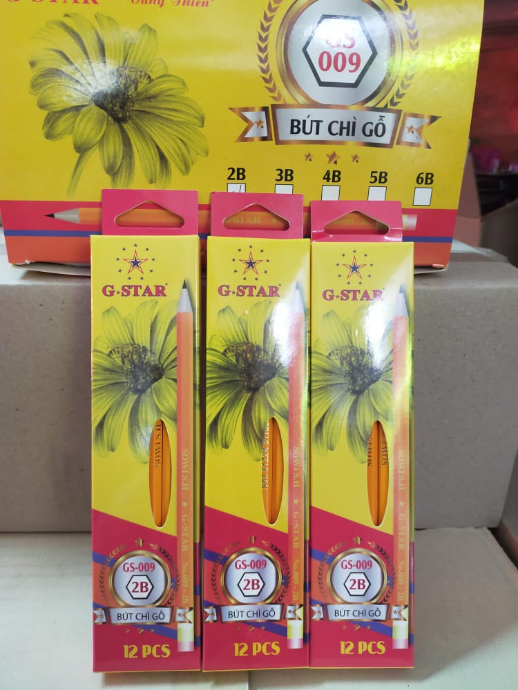 BÚT CHÌ 2B THÂN VÀNG GSTAR (12 cây/hộp)