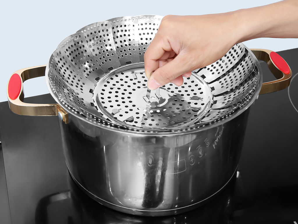 Xửng Hấp xòe Inox Gấp Gọn Thông Minh