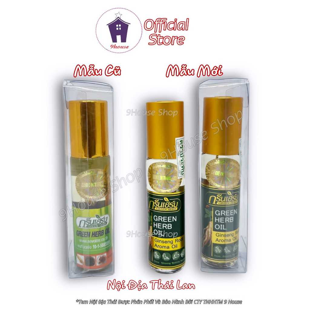 (Nội địa Thái) Lốc 12 Chai Dầu Nhân Sâm Green Herb Oil Thái Lan) 8ml/chai