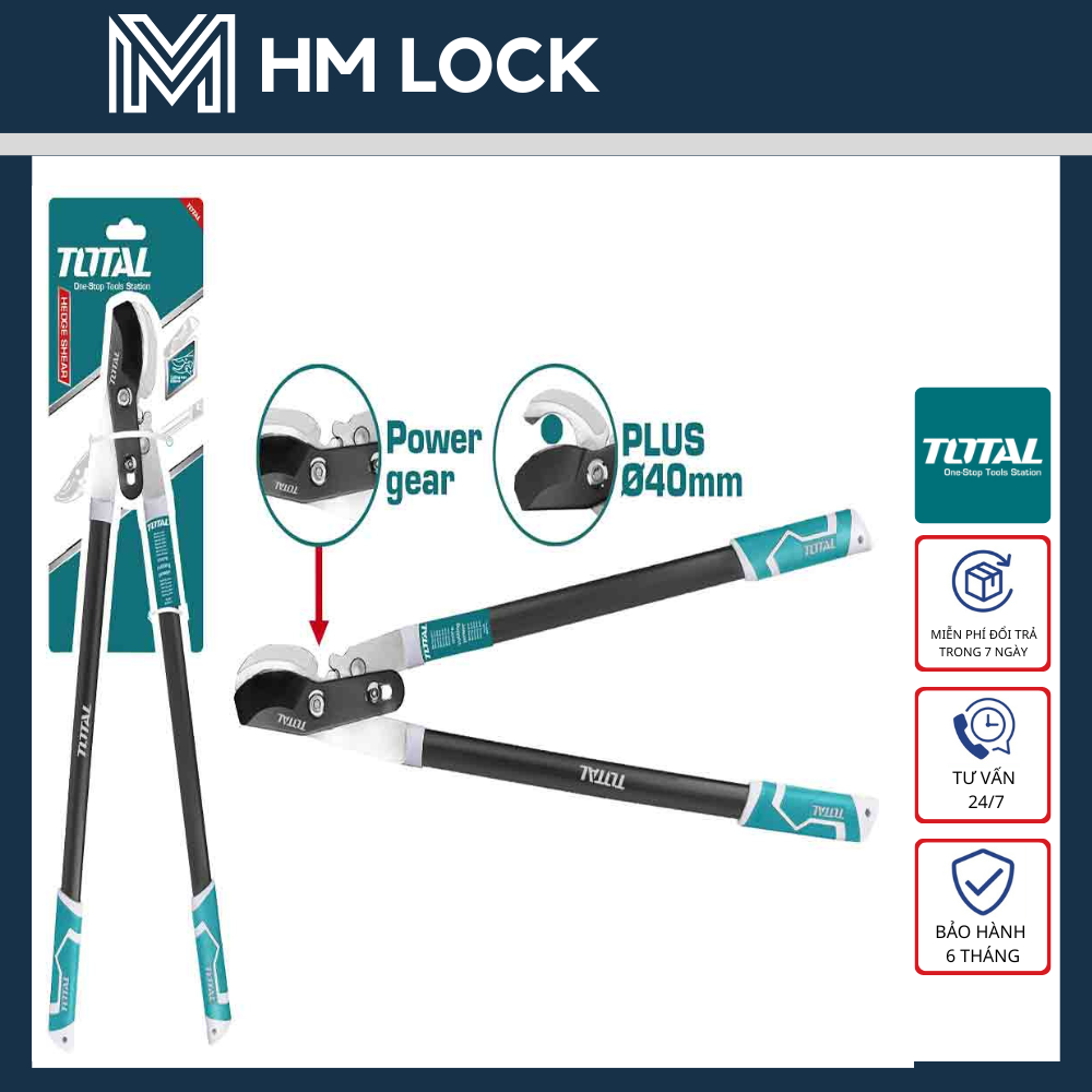 Kéo cắt tỉa cây cành có bánh răng total 760mm - hàng chính hãng - tht1527608 - hm lock