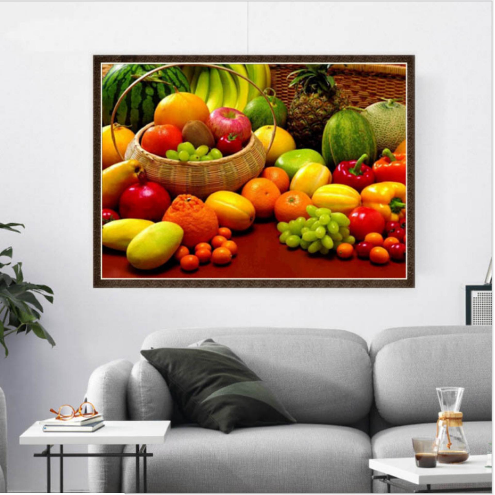 Tranh đính đá mâm ngũ quả Bảo Ngọc