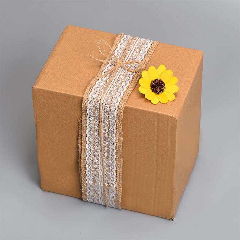 Ruy băng vải bố ren trắng (rộng 5cm, dài 1,95 mét)