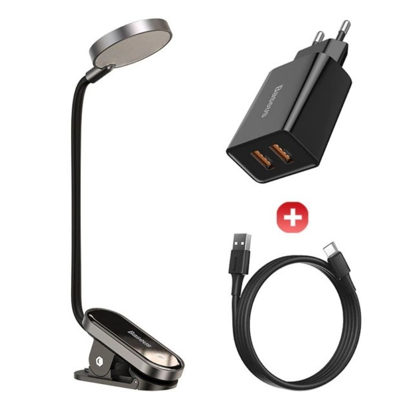 Đèn kẹp đọc sách Baseus Comfort Reading Mini Clip Lamp (Dịu mắt, chân kẹp, 3 mức sáng, pin sạc 350mAh, 24h sử dụng) DGRAD-0G