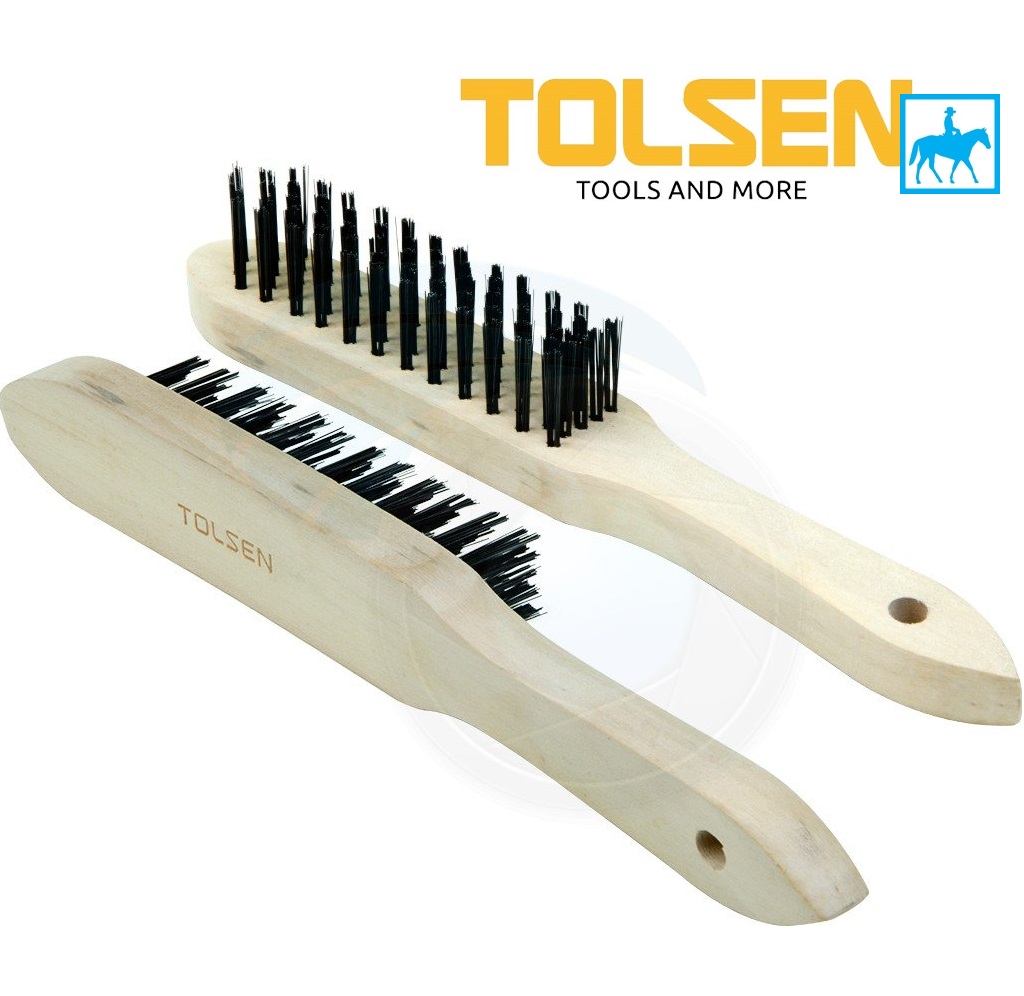Bàn Chải Sắt Cán Gỗ 5 Hàng TOLSEN 32063