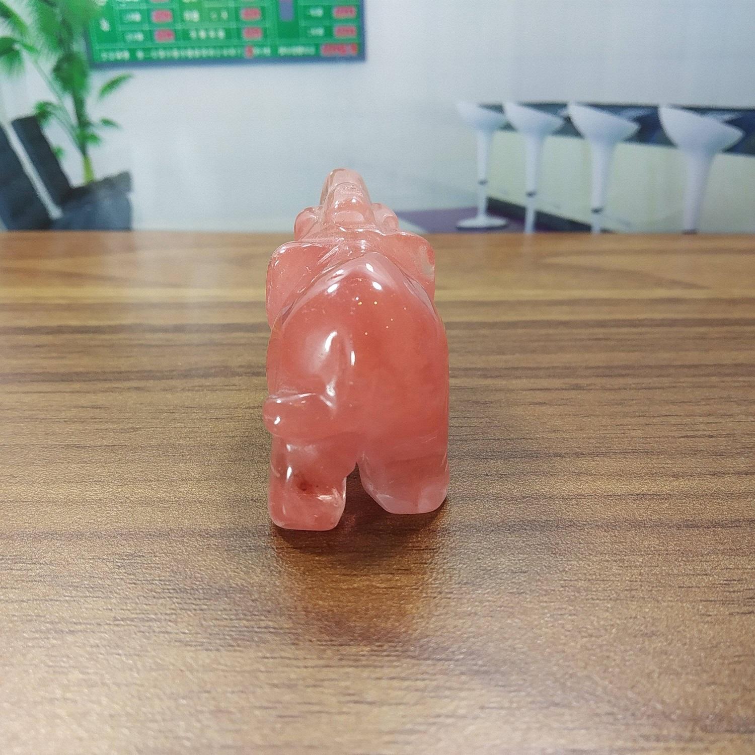 Phong thủy tượng voi đá núi lửa hồng