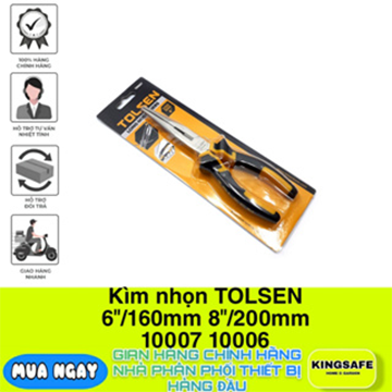 Kìm nhọn tolsen 6"/160mm, 8"/200mm 10006, 10007, chính hãng tolsen