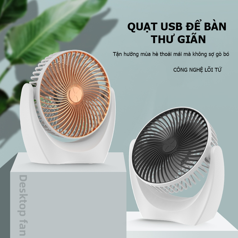 Quạt Tích Điện Mini Để Bàn Nhỏ Gọn