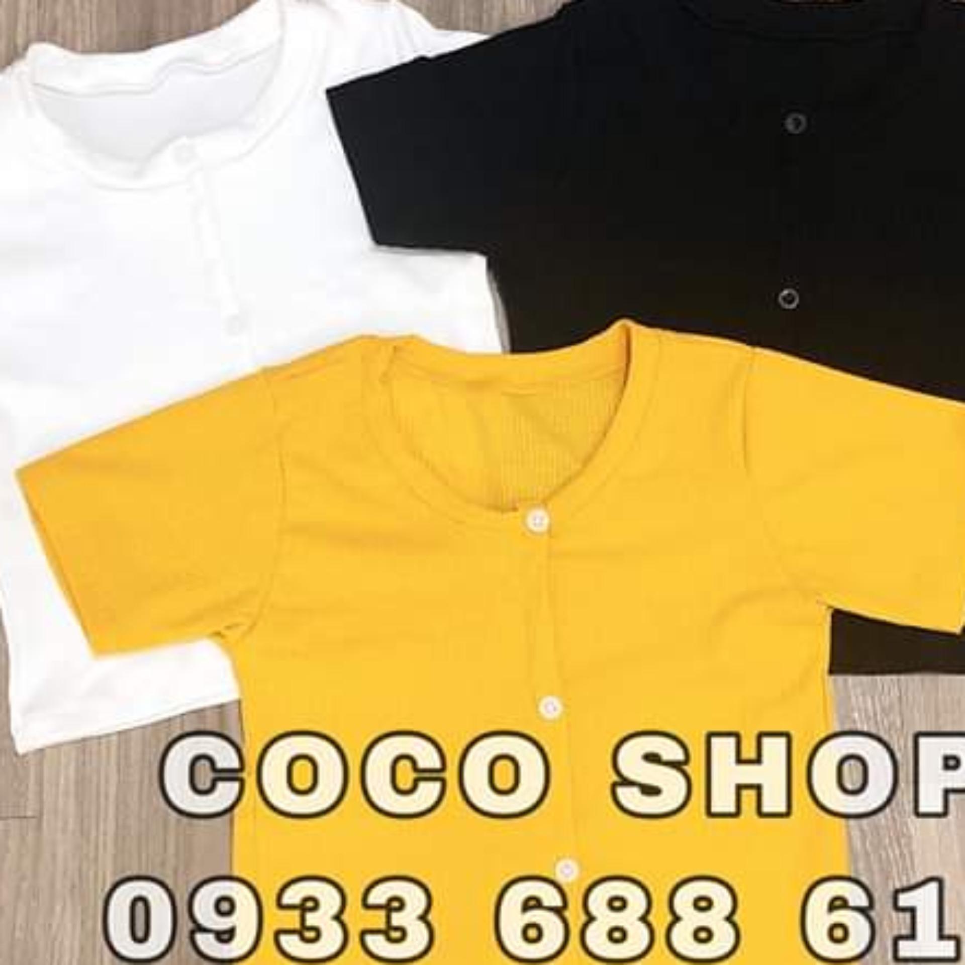 Áo Croptop cài nút thun gân