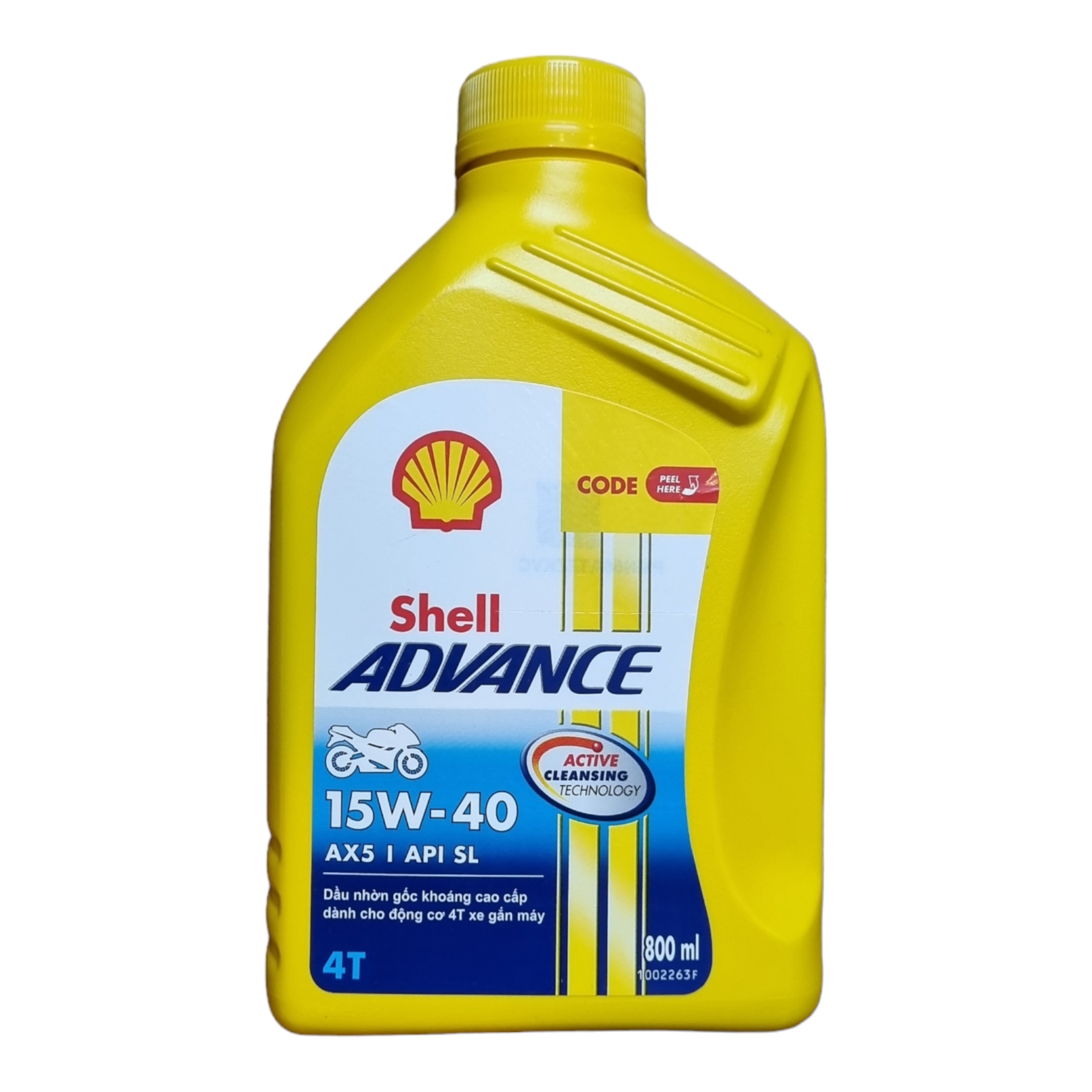 NHỚT SHELL ADVANCE AX5 15W-40 0,8L (Nhớt xe số)
