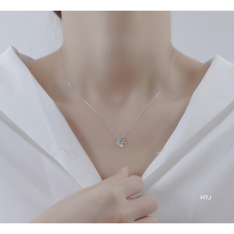Dây chuyền liền mặt lá bạc ta nguyên chất