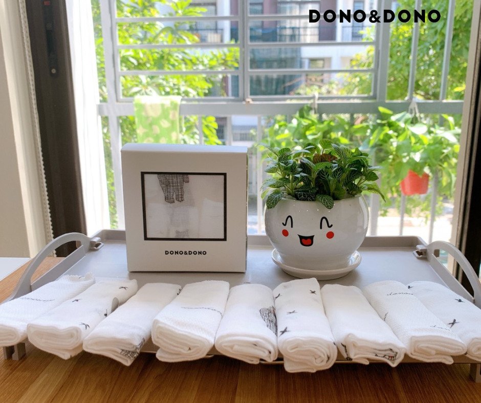 Khăn Sữa Hàn Quốc DONODONO Cho Bé Set 10 Khăn