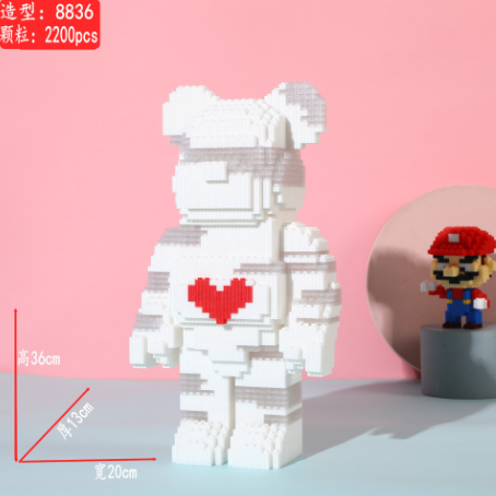 [Gấu 35cm - Tặng Búa] Bộ Xếp Hình Lego Gấu Bearbrick