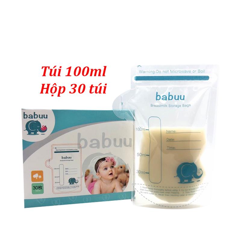 Túi trữ sữa Babuu hộp 30 túi 100ml