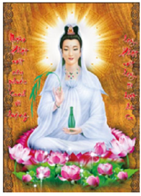 [HCM]Tranh thêu chữ thập Mẹ Quan Âm ( chưa thêu)-X8097