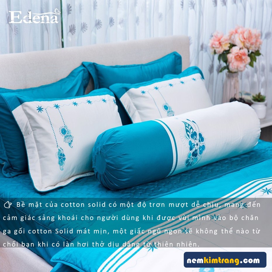 VỎ gối nằm Cotton Solid Edena - CHÍNH HÃNG, CAO CẤP
