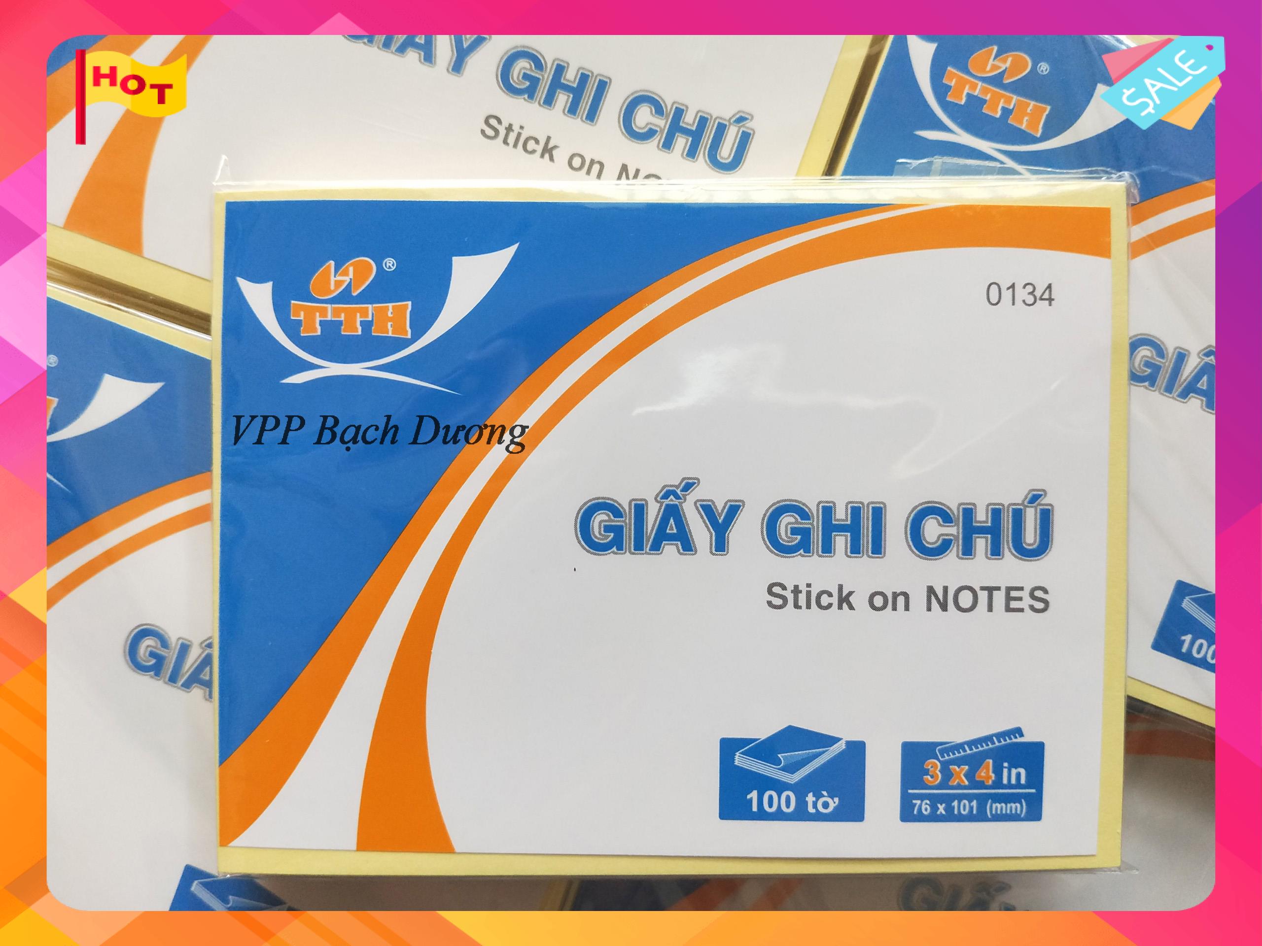 Giấy note vàng 3x4 - xấp/100 tờ