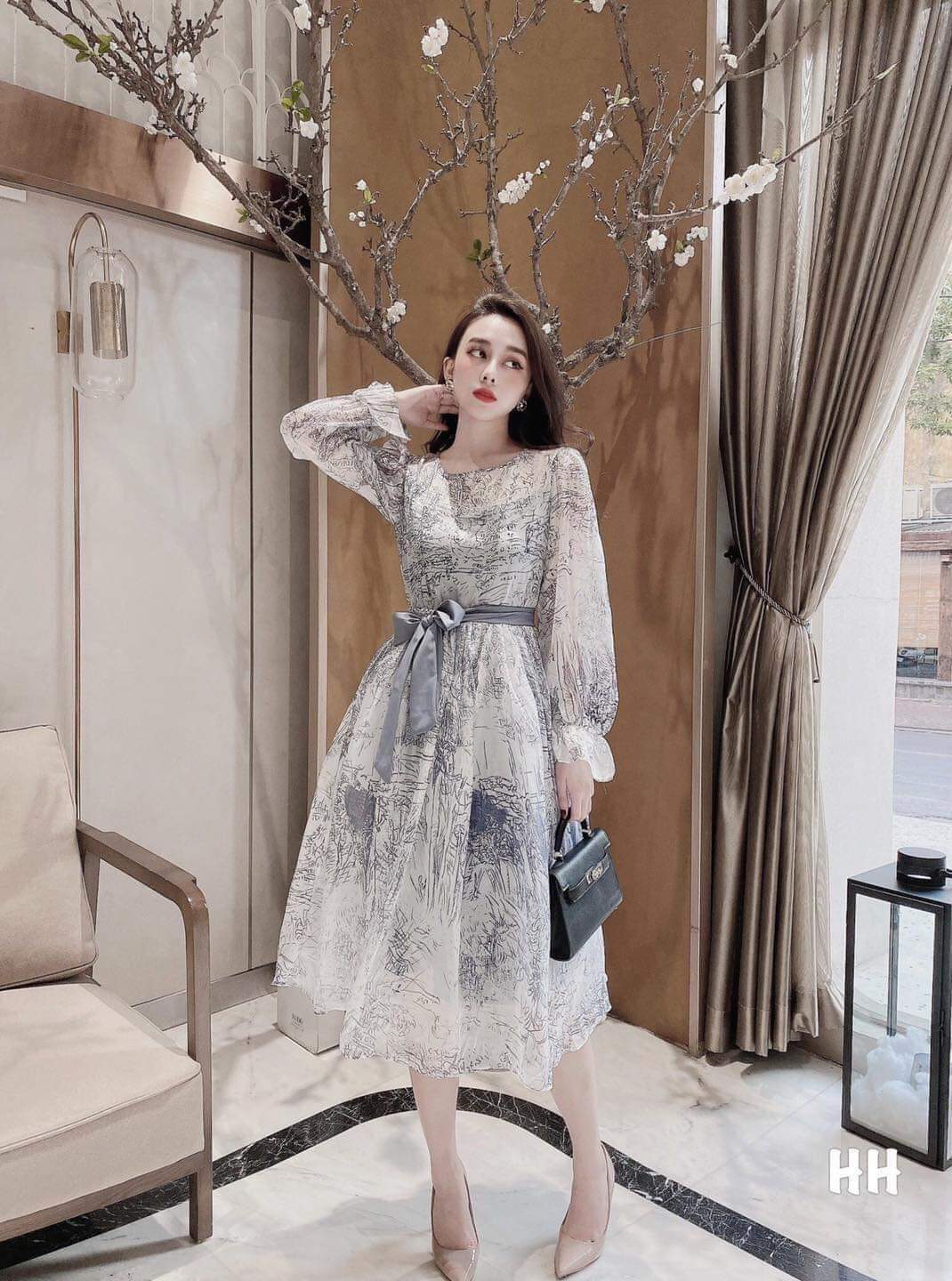 Váy bầu công sở - đầm bầu đẹp dáng suông