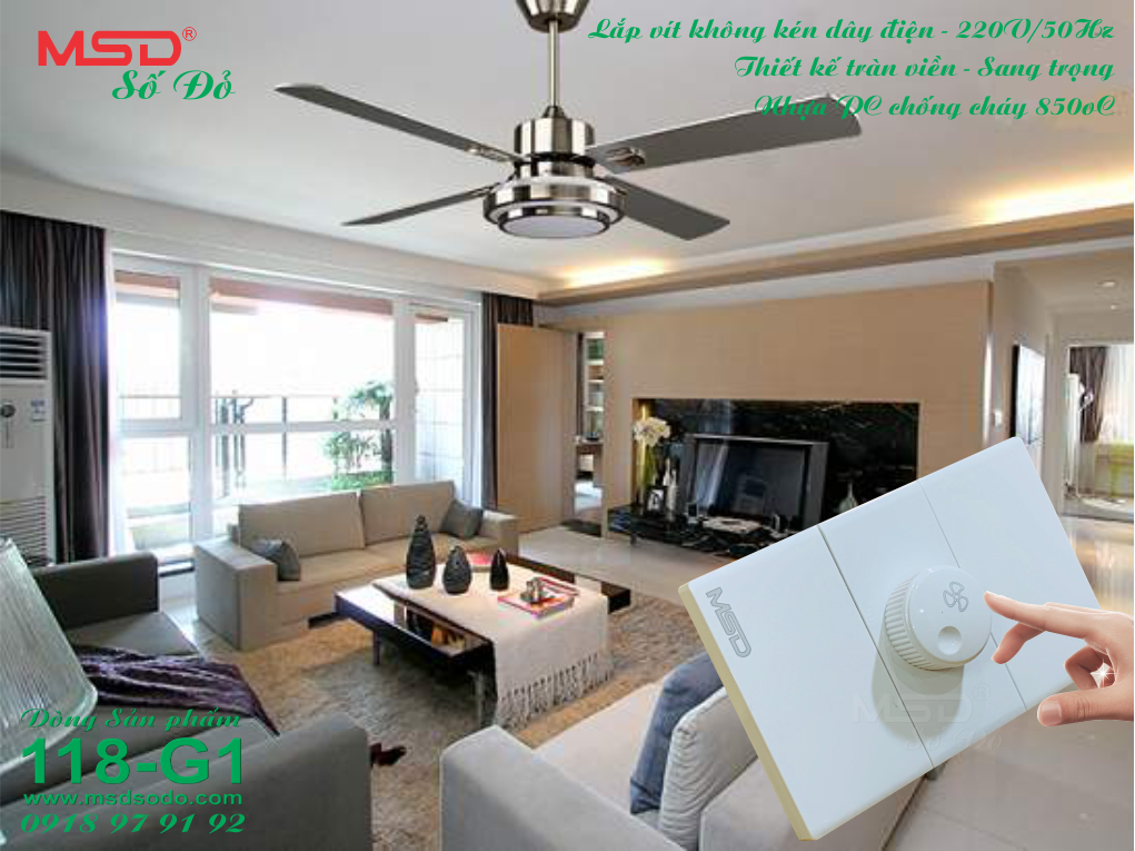 DIMMER - CHIẾT ÁP QUẠT ÂM TƯỜNG - 300W/250V