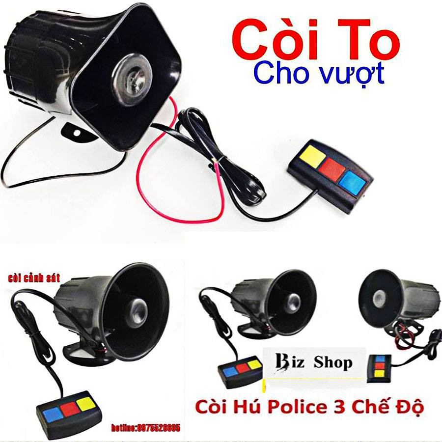 Còi hú báo động police kêu 3 tiếng siêu to