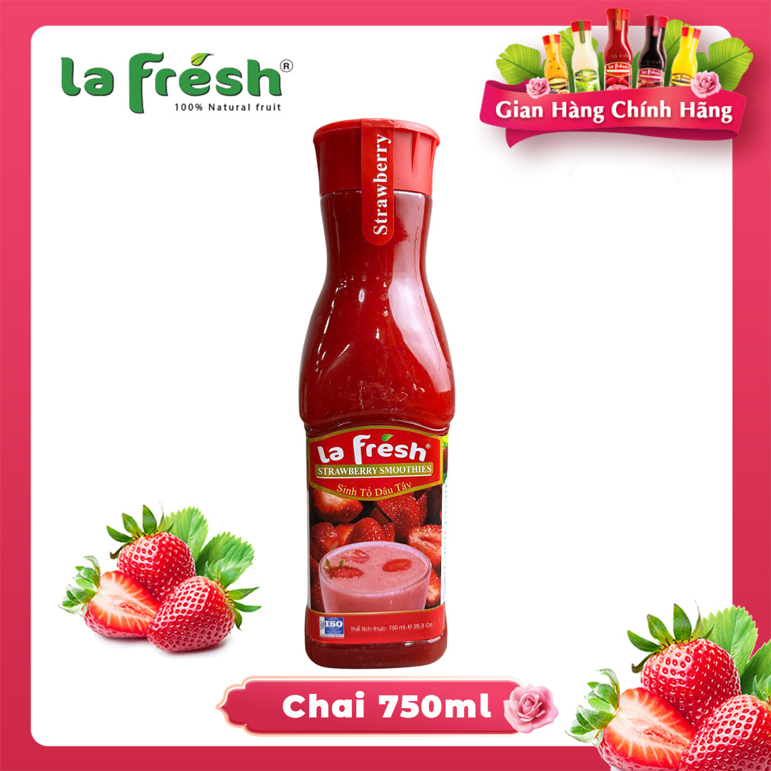 [HCM]Sinh Tố Dâu Tây Lafresh Đà Lạt 750ml