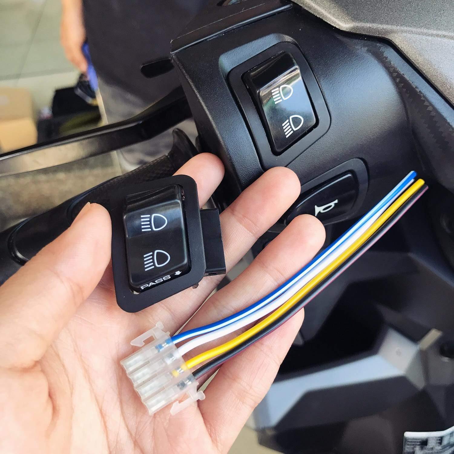 Công tắc Passing SH, Đá đèn pha xe SH Mode,PCX HONDA tặng kèm rắc 4 dây