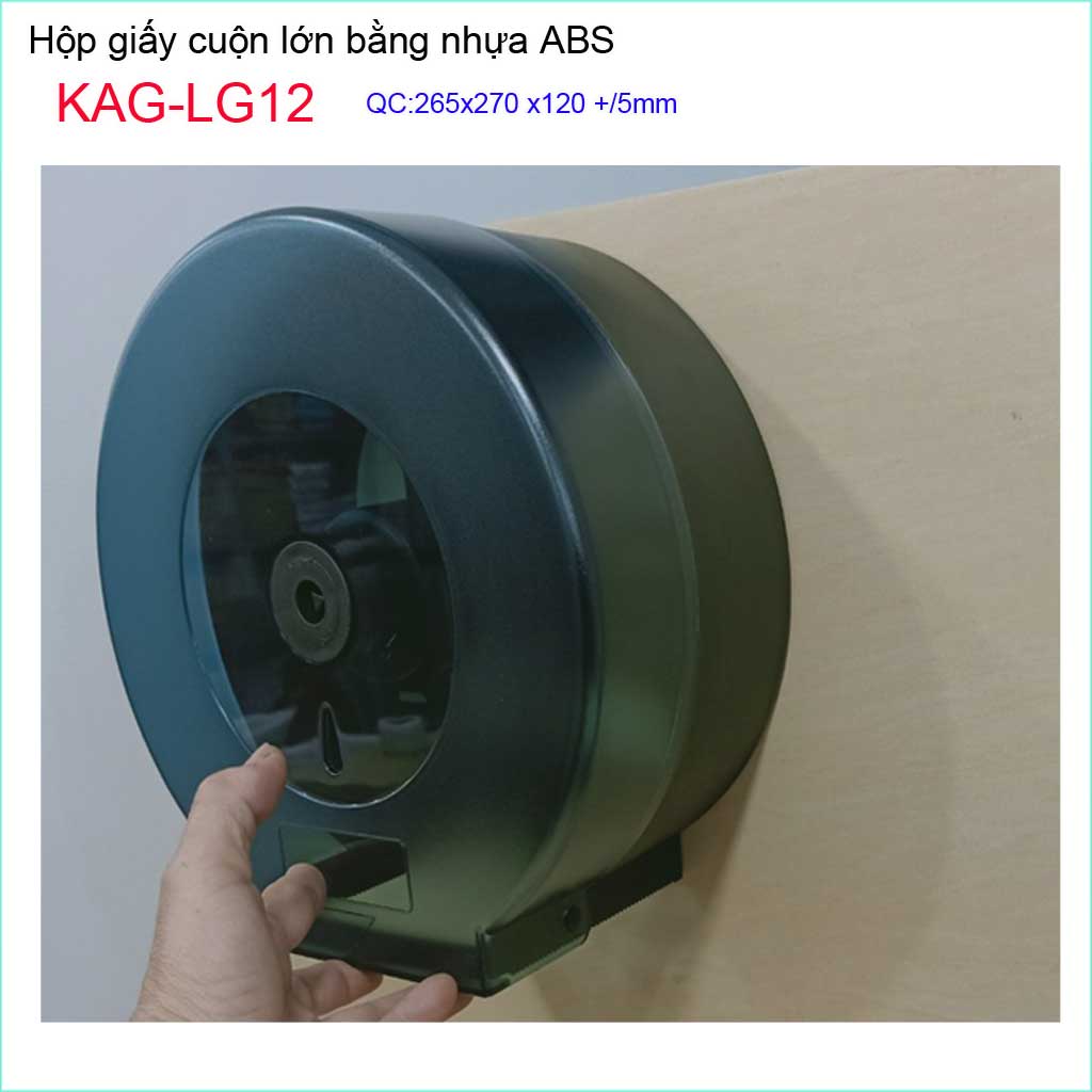 [HCM]Hộp đựng giấy cuộn lớn KAG-LG12 màu đen hộp giấy vệ sinh Roto nhựa đen sử dụng tốt không lo gỉ séc