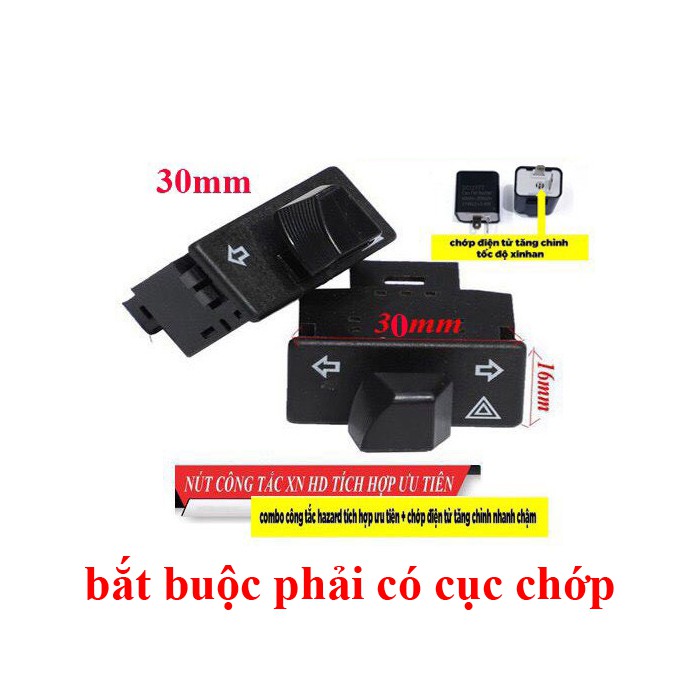 Công tắc xi nhan tích hợp ưu tiên hazard + cục chớp